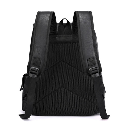 Men's PU Leather Backpack – Large Laptop Bag, Schoolbag for Teen Boys, Black & Brown Mochilas Sac à Dos – Xeoloex.