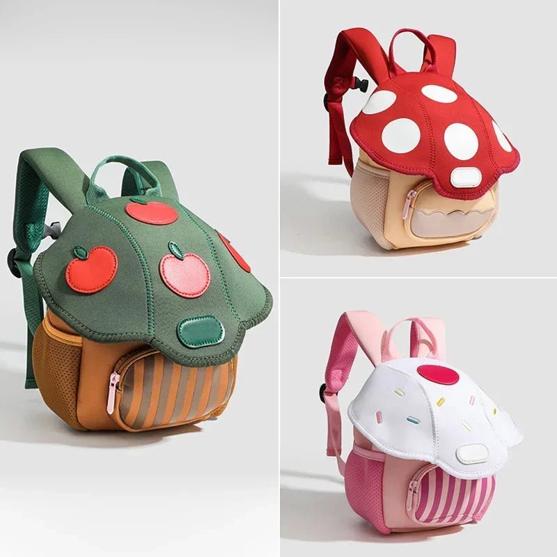 Cartoon Kids Backpack – Small Mushroom Travel & School Bag for Kindergarten Boys & Girls, Cute Baby Accessories – Xeoloex.