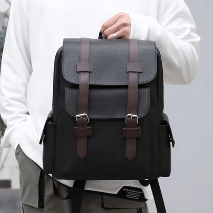 Men's PU Leather Backpack – Large Laptop Bag, Schoolbag for Teen Boys, Black & Brown Mochilas Sac à Dos – Xeoloex.