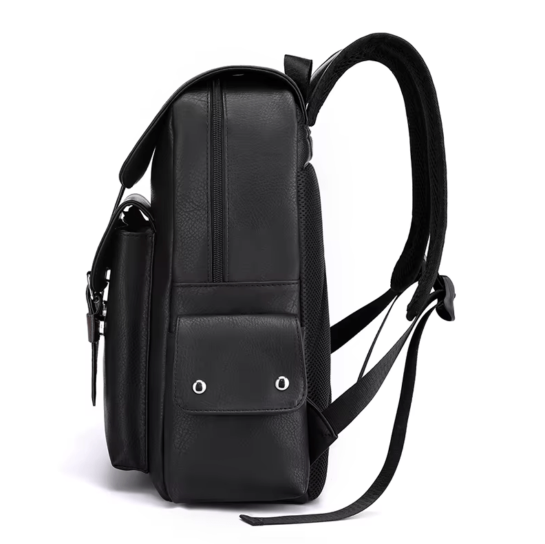 Men's PU Leather Backpack – Large Laptop Bag, Schoolbag for Teen Boys, Black & Brown Mochilas Sac à Dos – Xeoloex.