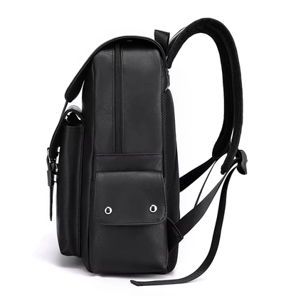 Men's PU Leather Backpack – Large Laptop Bag, Schoolbag for Teen Boys, Black & Brown Mochilas Sac à Dos – Xeoloex.