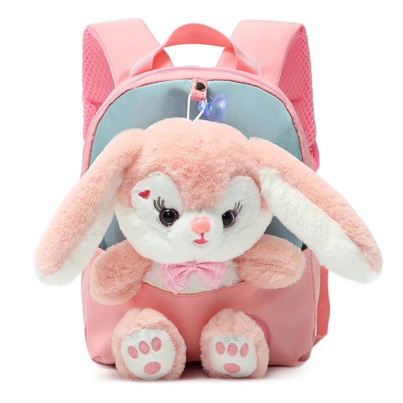 Plush 3D Rabbit Backpack for Kids – Cute Bow Tie Cartoon School Bag for Boys & Girls, Preschool & Kindergarten – Xeoloex.