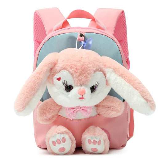 Plush 3D Rabbit Backpack for Kids – Cute Bow Tie Cartoon School Bag for Boys & Girls, Preschool & Kindergarten – Xeoloex.