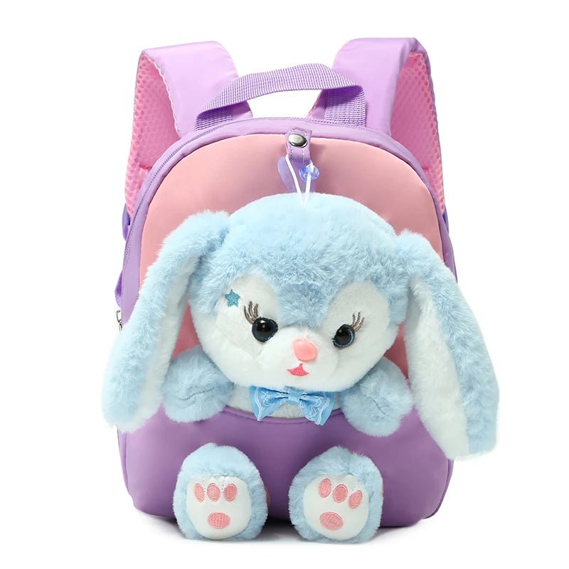 Plush 3D Rabbit Backpack for Kids – Cute Bow Tie Cartoon School Bag for Boys & Girls, Preschool & Kindergarten – Xeoloex.