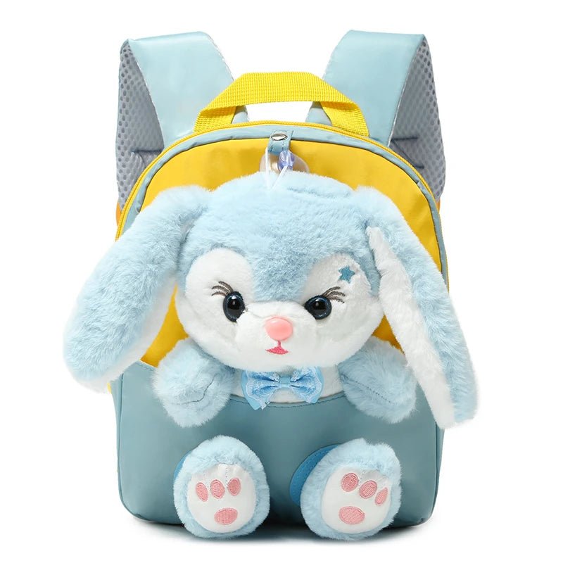 Plush 3D Rabbit Backpack for Kids – Cute Bow Tie Cartoon School Bag for Boys & Girls, Preschool & Kindergarten – Xeoloex.