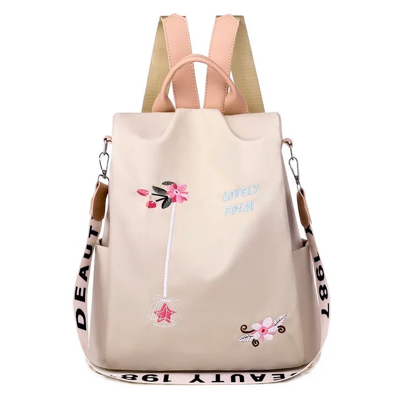 Waterproof Oxford Women's Backpack – Fashionable Embroidery, Large-Capacity Travel Handbag & Shopping Knapsack – Xeoloex.
