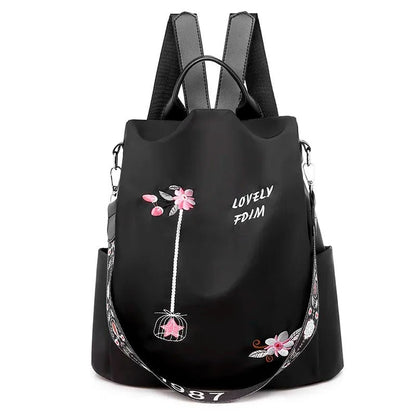 Waterproof Oxford Women's Backpack – Fashionable Embroidery, Large-Capacity Travel Handbag & Shopping Knapsack – Xeoloex.