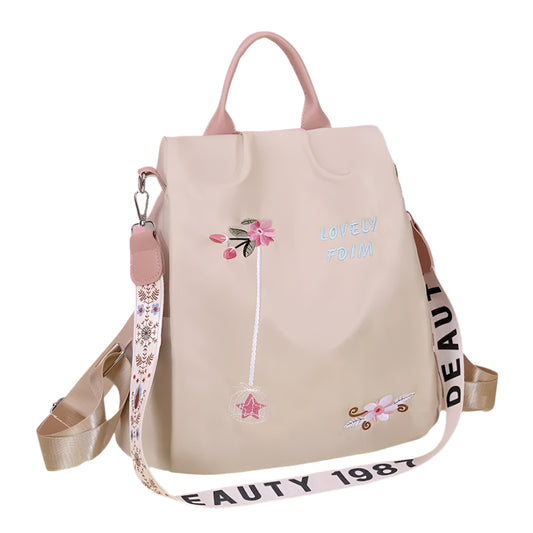 Waterproof Oxford Women's Backpack – Fashionable Embroidery, Large-Capacity Travel Handbag & Shopping Knapsack – Xeoloex.