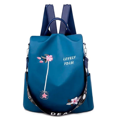 Waterproof Oxford Women's Backpack – Fashionable Embroidery, Large-Capacity Travel Handbag & Shopping Knapsack – Xeoloex.